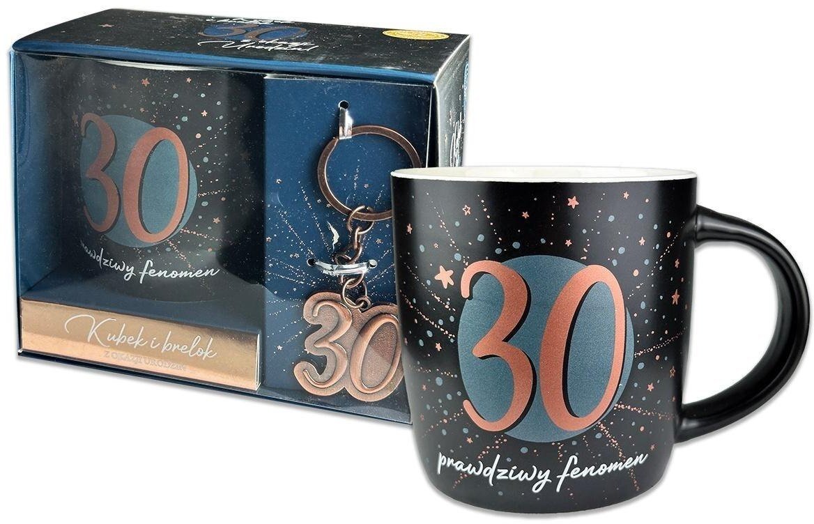 Kubek Denim z metalowym brelokiem - 30 urodziny