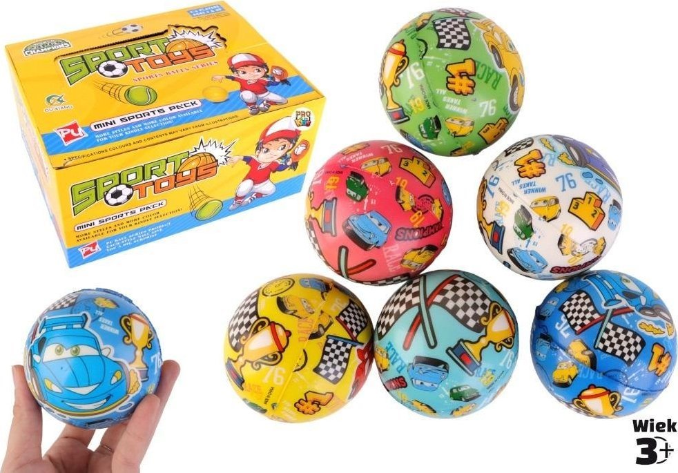 Piłeczka miękka Autka 76mm mix