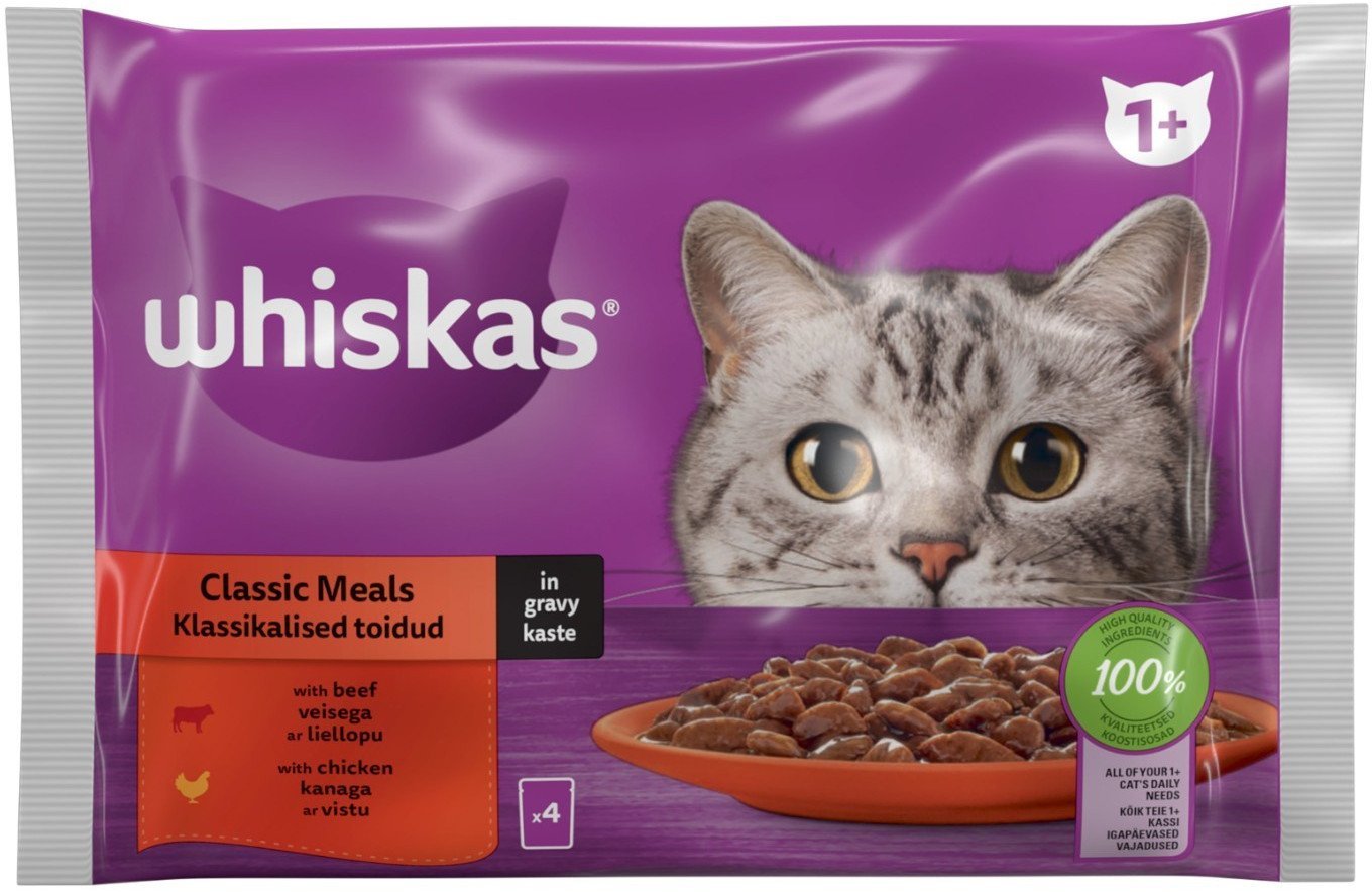 CANNED FOOD CATS WHISKAS MEAT 12X85G