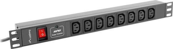 Lanberg Listwa zasilająca PDU 19" 1U 8x IEC C13 2m (PDU-08I-0200-C20-BK)