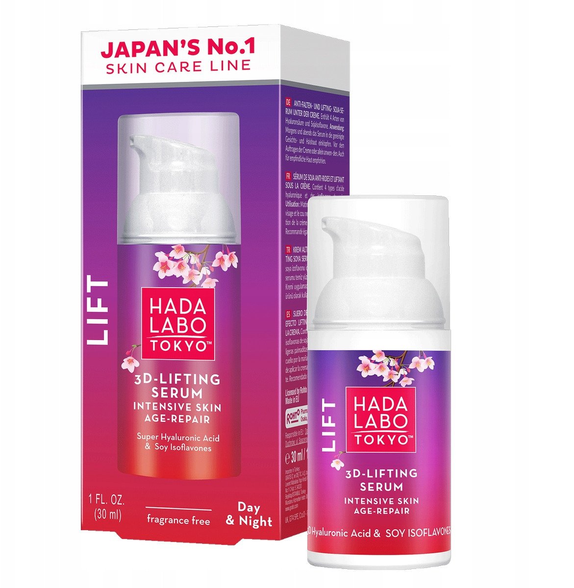 Hada Labo Tokyo, 3D-Lifting, Hyaluronic Acid, Repair, Serum, Face, 30 ml For Women