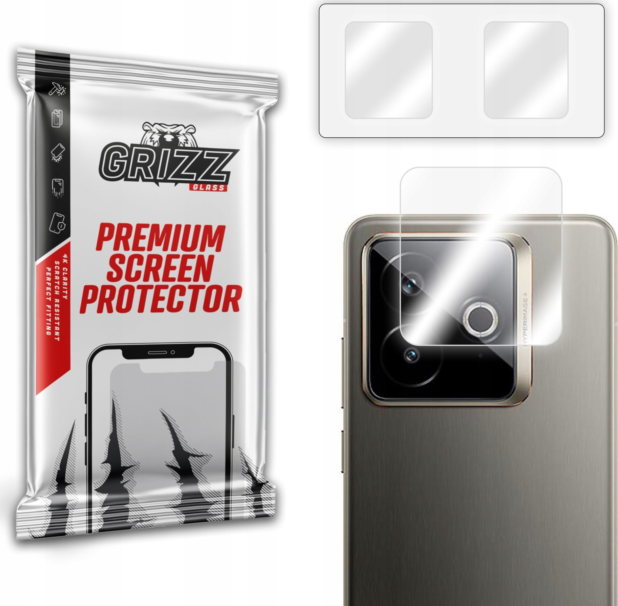 Szkło na aparat GrizzGlass HybridGlass Camera do Realme GT7 Pro Racing [2 PACK]