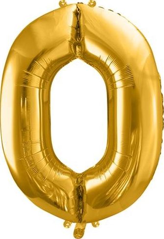 Party Deco Balon foliowy Cyfra "0", 86cm, złoty uniwersalny