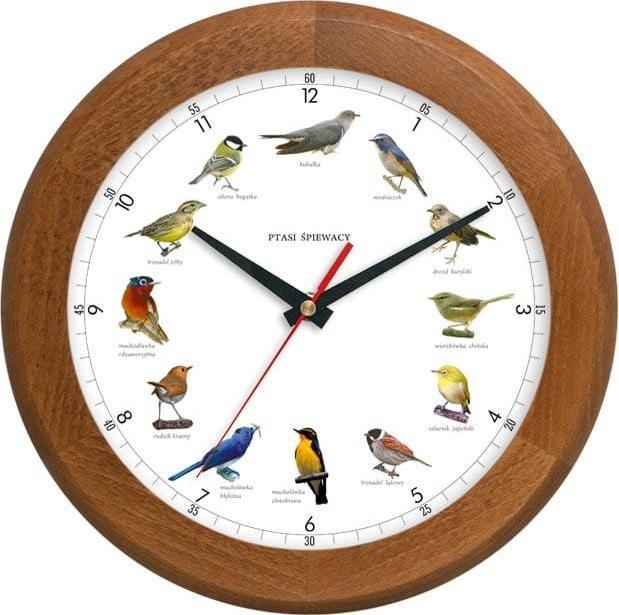 Atrix Zegar z głosami ptaków Atrix ATW301PT1 JD SW Drewniany