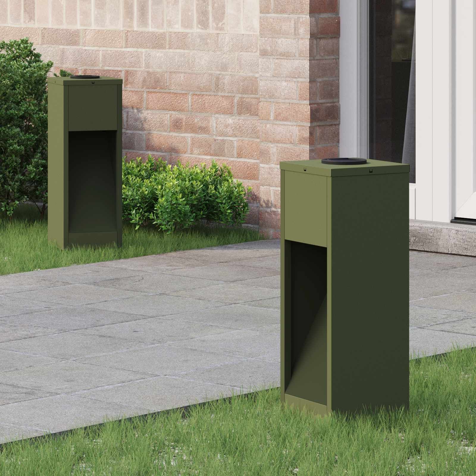 Oprawa schodowa vidaXL Lampka solarna LED na ścieżkę 2 pcs Zielony oliwkowy