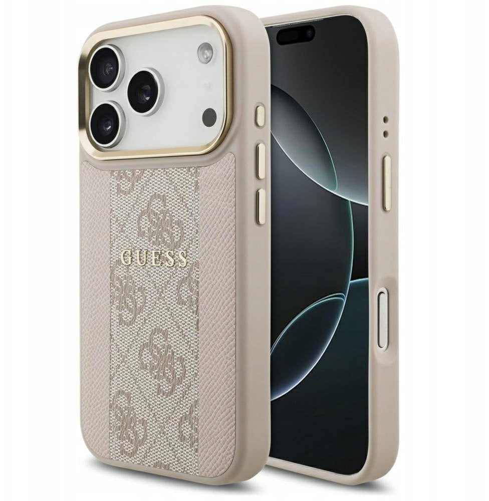 Etui Guess 4G Stripe MagSafe do iPhone 17 Pro różowy