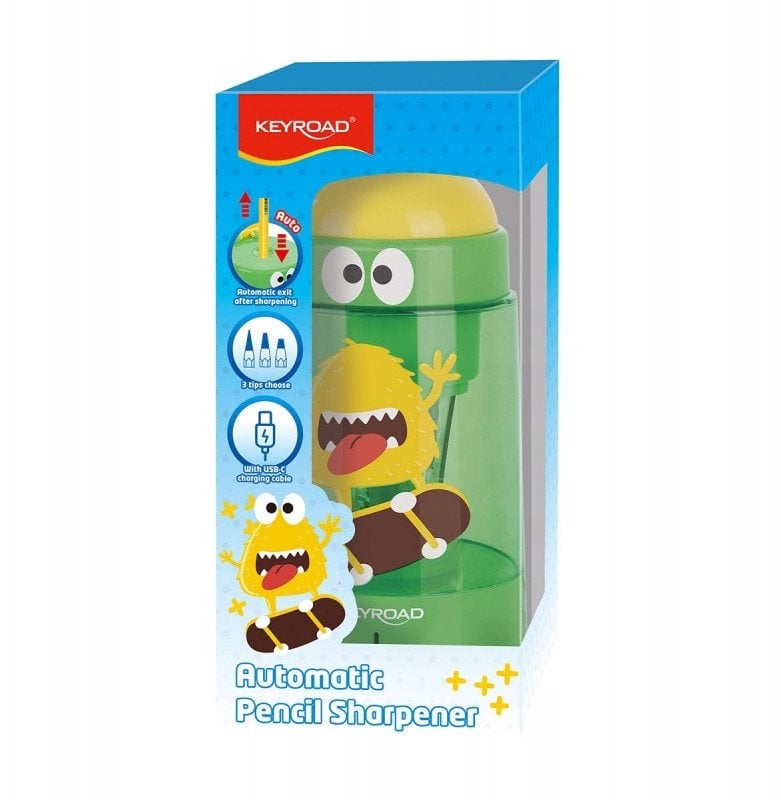 Temperówka elektryczna KEYROAD, USB, pojedyncza, zielona