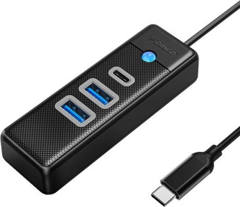 HUB USB Orico Orico Hub USB-C to 2x USB 3.0 + USB-C, 5 Gbps, 0.15m (Black)