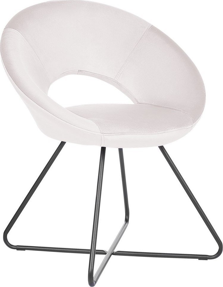 Beliani Fotel welurowy beżowy RACHEL