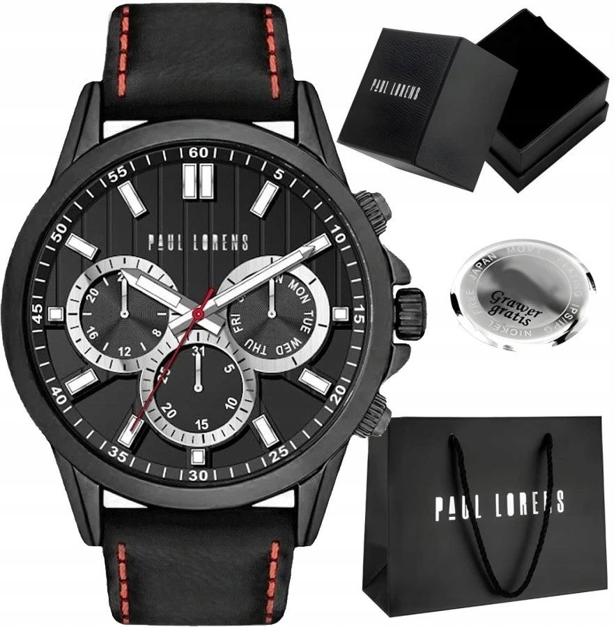 Zegarek męski Paul Lorens SHARK-1A3 Z GRAWEREM