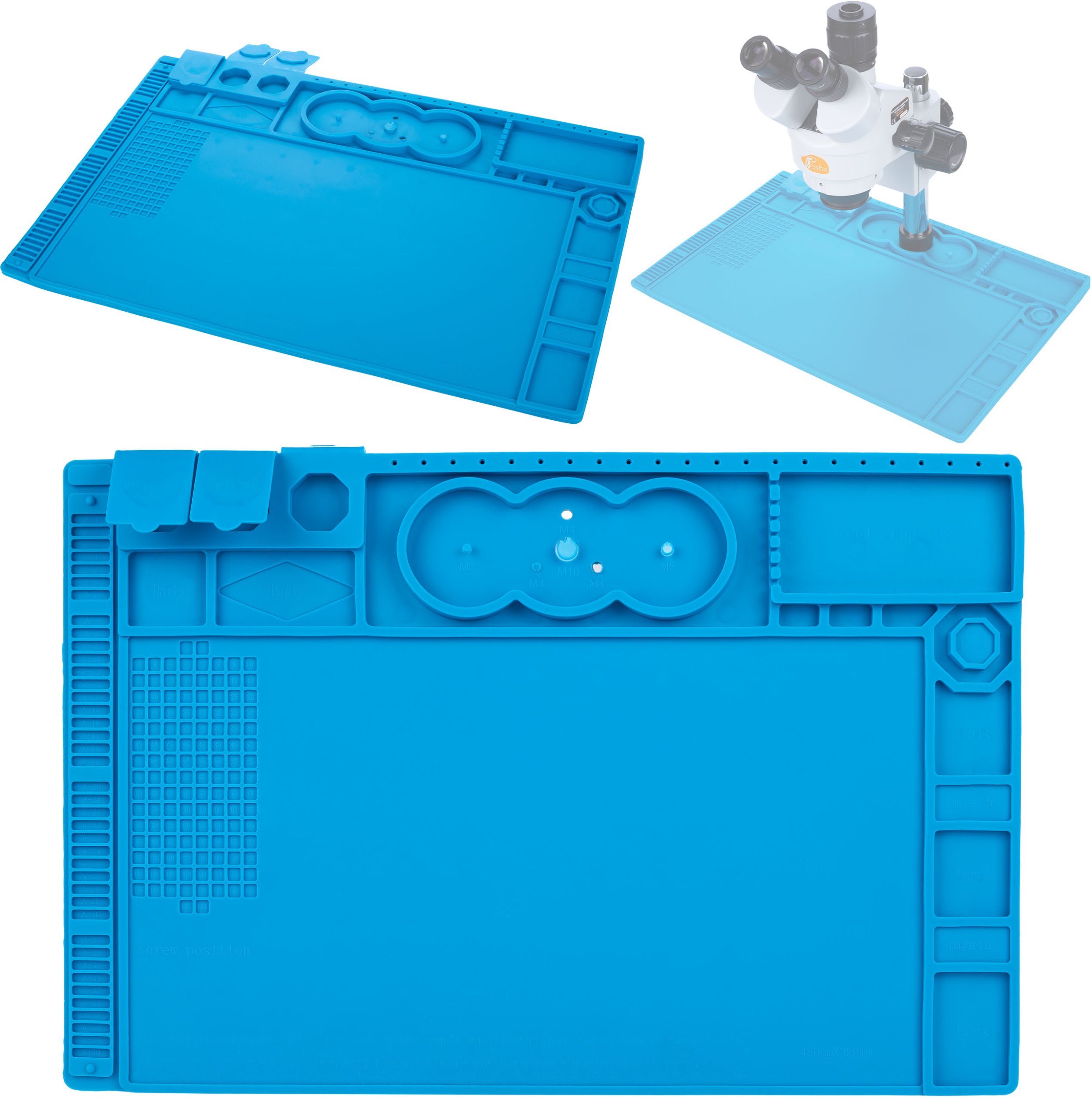 STABILNA STALOWA BAZA MATA PODKŁADKA SILIKONOWA 500C MIKROSKOP 480x320MM