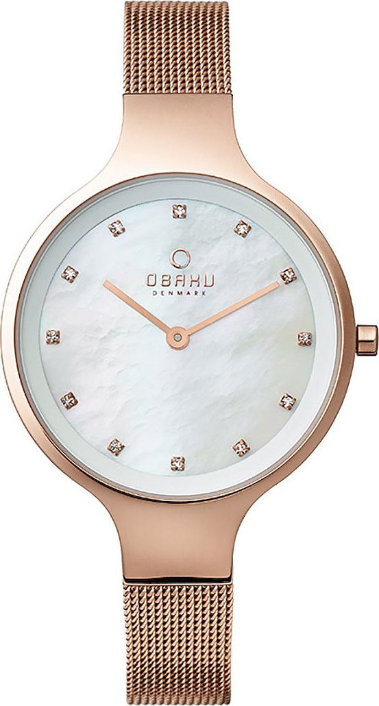 Zegarek OBAKU Zegarek damski Obaku Denmark V173LXVWMV różowe złoto