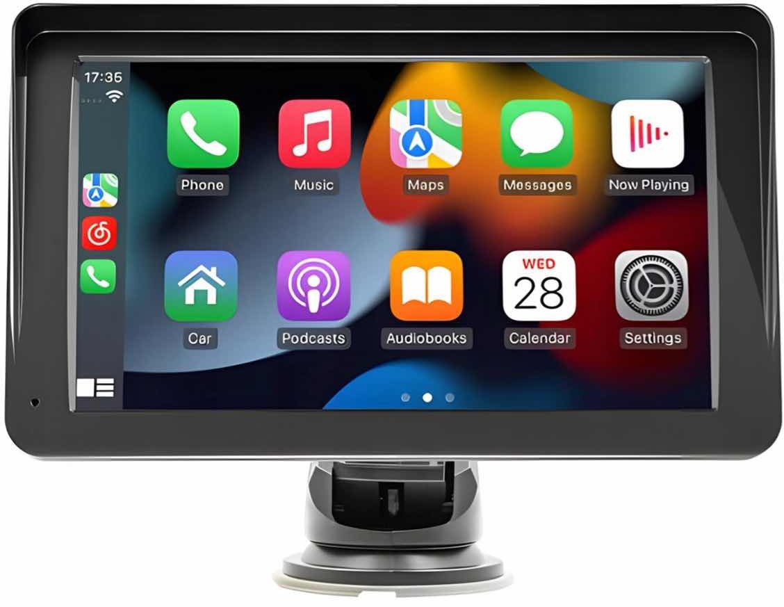 QIKtech Uniwersalny 7-calowy samochodowy radio wideo odtwarzacz bezprzewodowy dla Apple CarPlay Android Auto