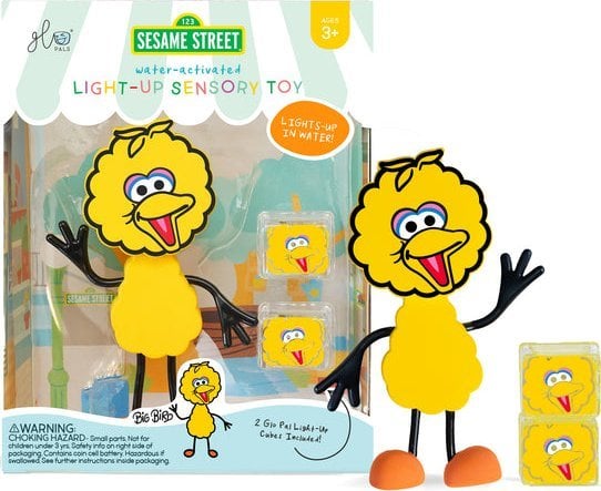 Glo Pals Glo Pals, Postać do kąpieli Wielki Ptak - zestaw z dwiema kostkami sensorycznymi świecącymi w wodzie