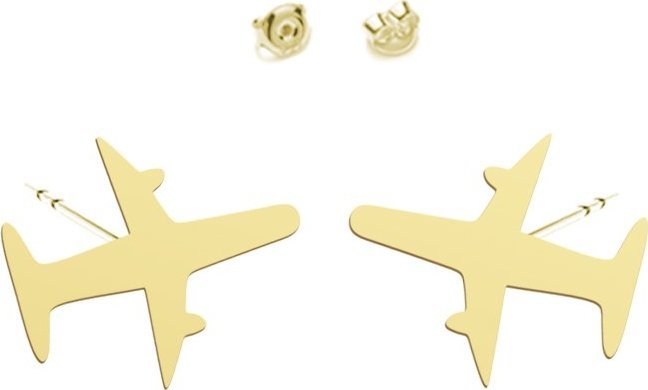 Radziszewska Jewellery Kolczyki z Samolotem srebro pozłacane