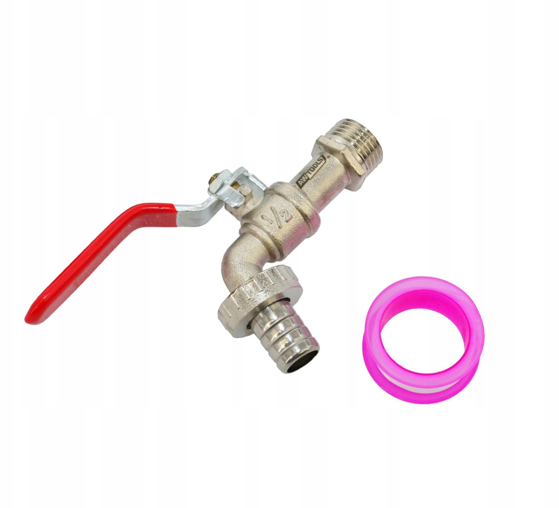 AWTOOLS KRAN OGRODOWY CYNK NIKLOWANY 1/2" GWINT ZEWNĘTRZNY 3/4"