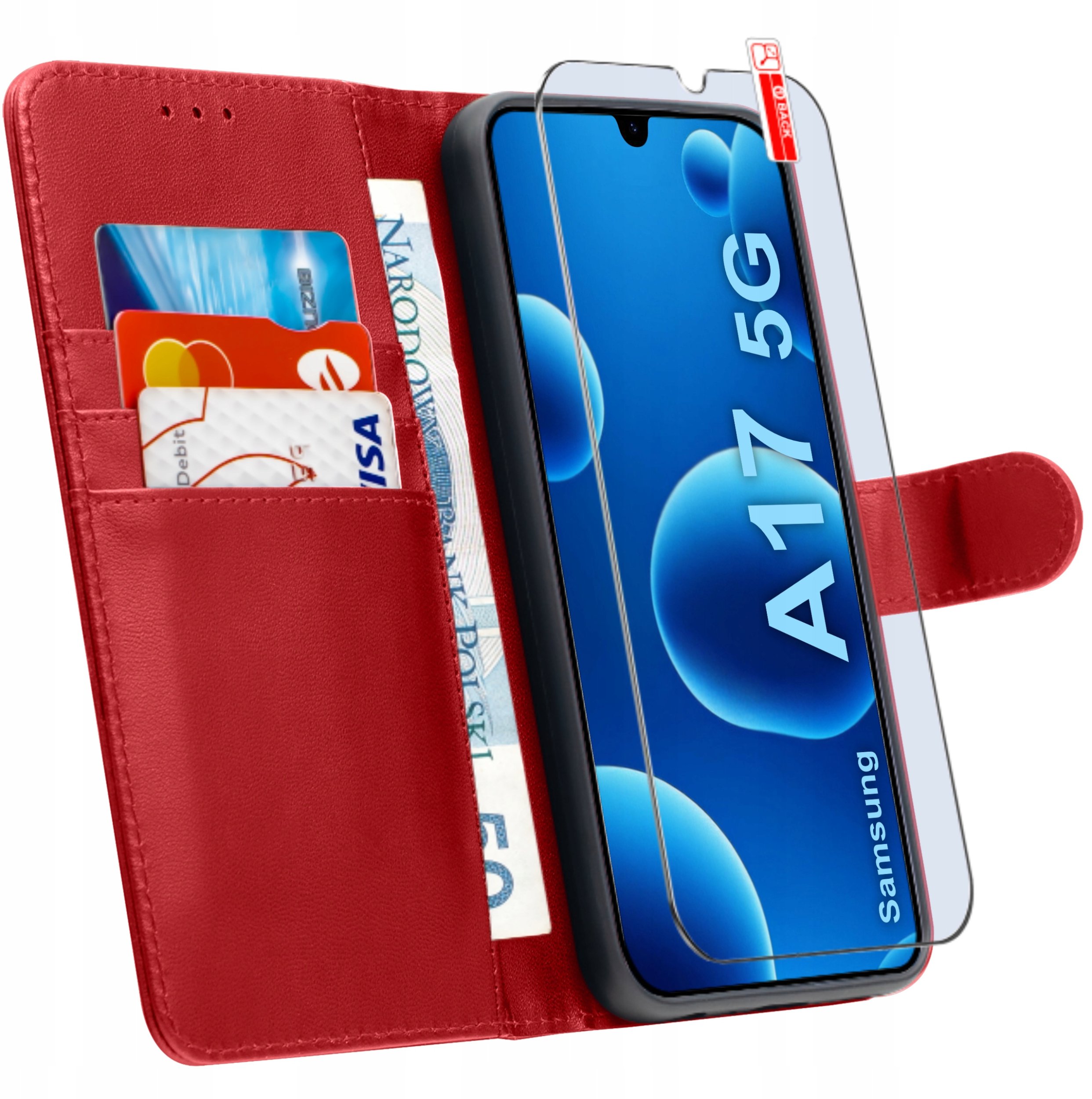 ETUI z klapką do Samsung A17 5G Zamykane Magnetyczne + SZKŁO