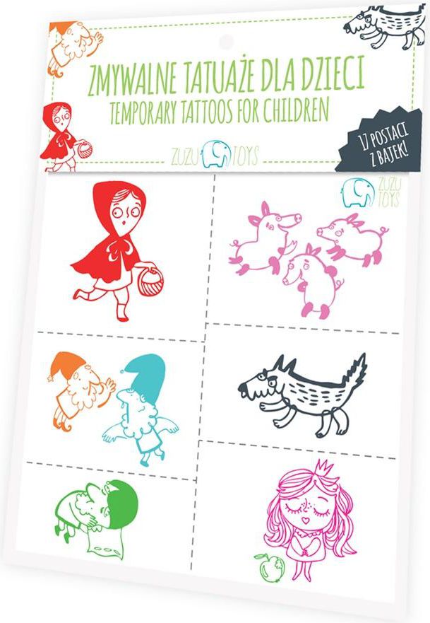 Zuzu Toys Zmywalne tatuaże dla dzieci - Postaci z bajek - 145656