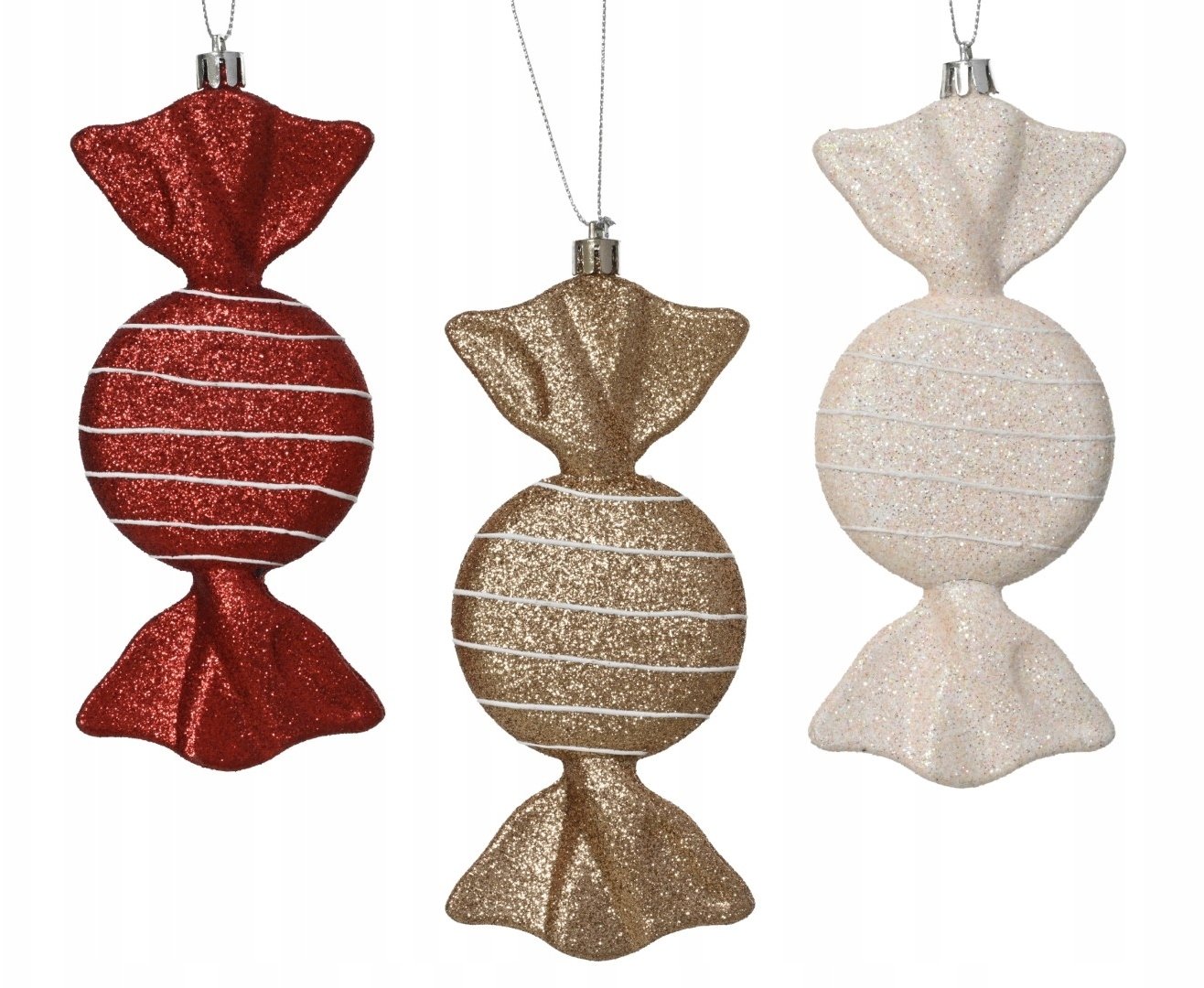 Bombka choinkowa nietłukąca zawieszka cukierek 16 cm 1szt