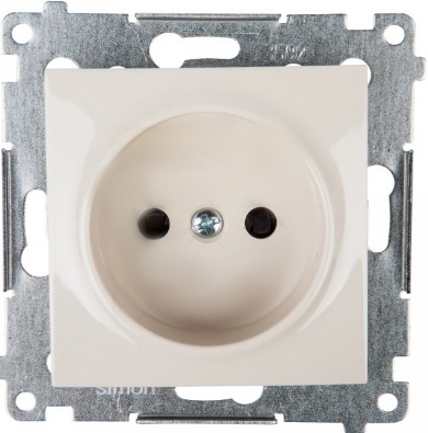 Kontakt-Simon Gniazdo SIMON54 pojedyncze b/u 16A IP20 z przesłoną kremowe - DG1Z.01/41