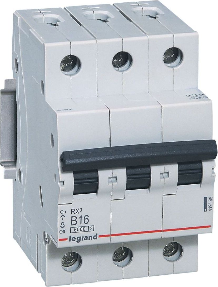 Legrand Wyłącznik nadprąowy RX3 3P B 16A 6000A - 419169