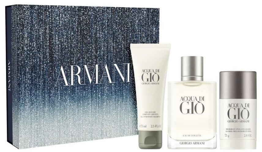 SET GIORGIO ARMANI Acqua di Gi? EDT spray 100ml + SHOWER GEL 75ml + DEO stick 75ml
