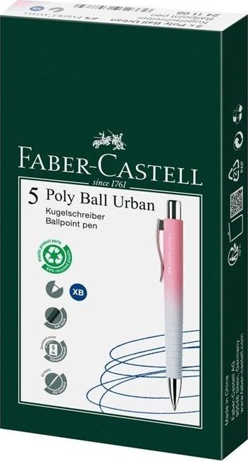 Długopis Poly Ball Urban XB (5szt) różowy