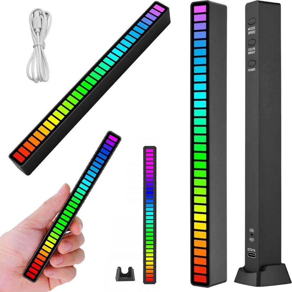 Verk Ledy usb reakcja na dźwięk multikolor neon listwa rgb led mruga akumulator Ledy usb reakcja na dźwięk multikolor neon listwa rgb led mruga akumul