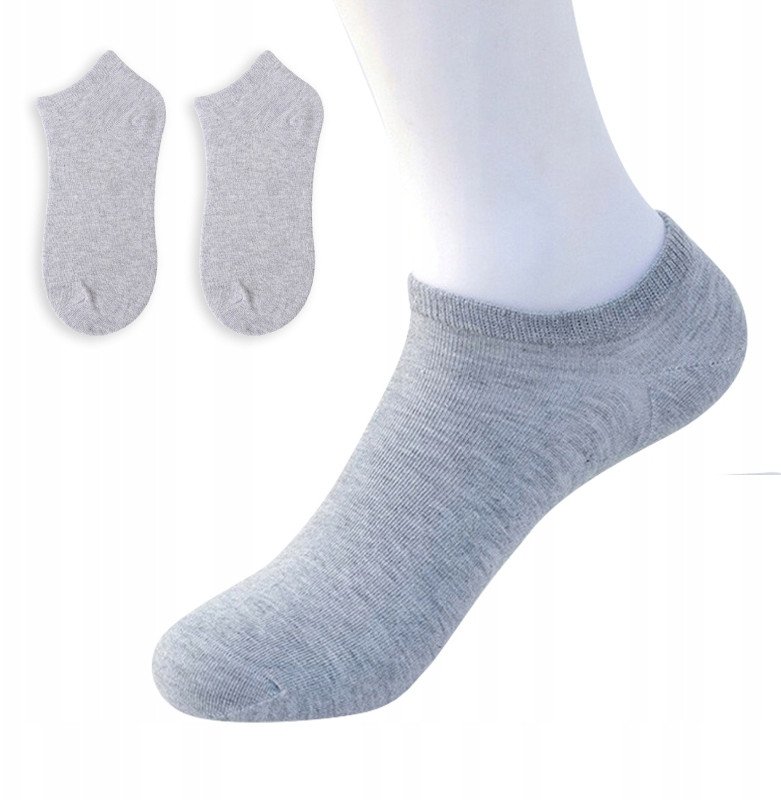 SKARPETY STOPKI BAWEŁNA 100% Wygodne UNISEX Bawełniane 38-44 Szare