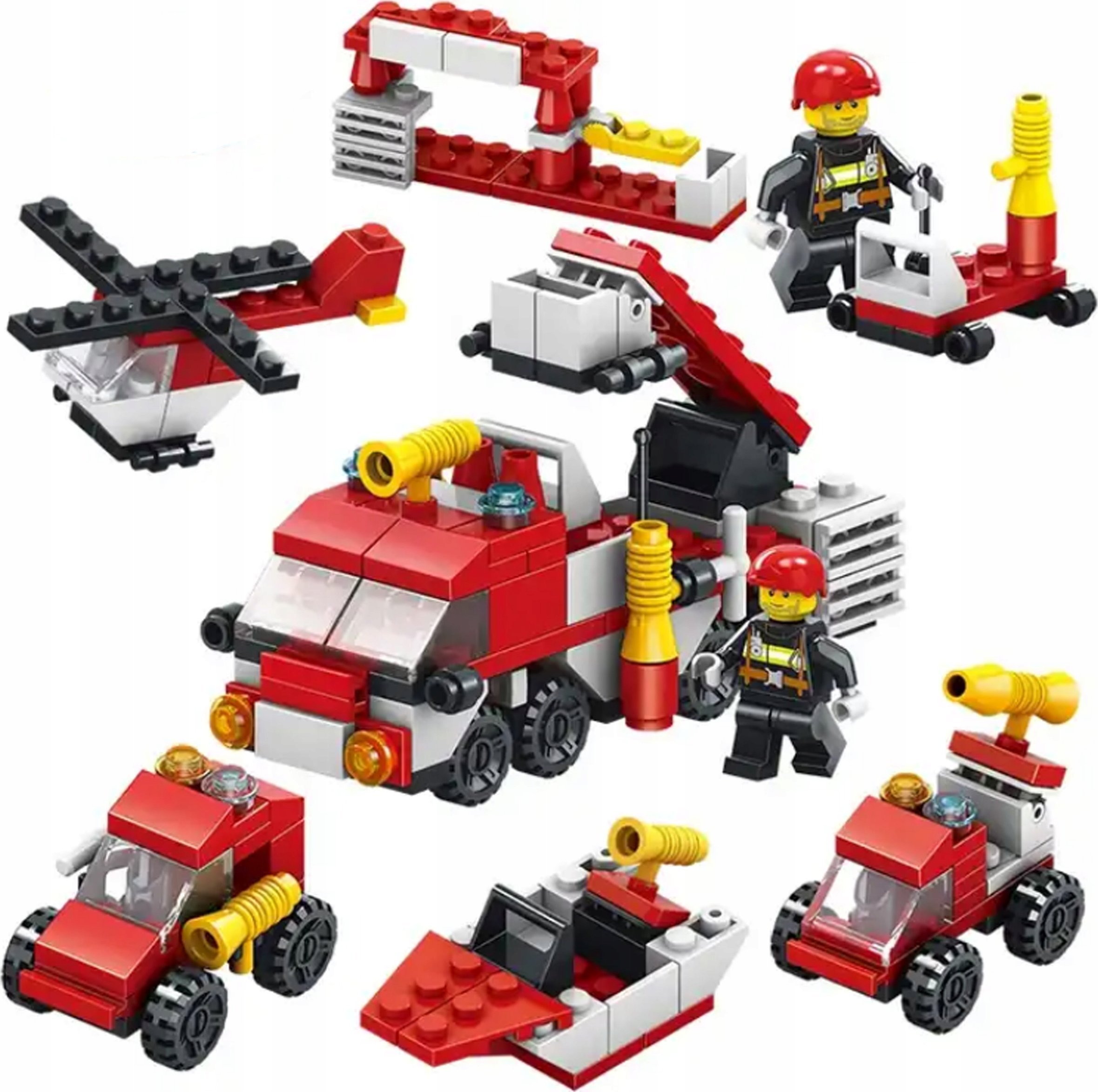 Zestaw klockÃ³w StraÅ¼ PoÅ¼arna 6w1 Fire Brigade 119 el. 6+ lat klocki