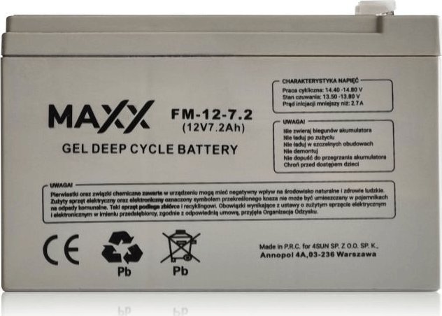 Maxx Akumulator GEL 12V 7.2Ah MAXX Deep Cycle