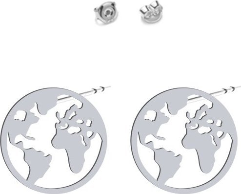 MEJK Jewellery Kolczyki Srebrne Kula Ziemska