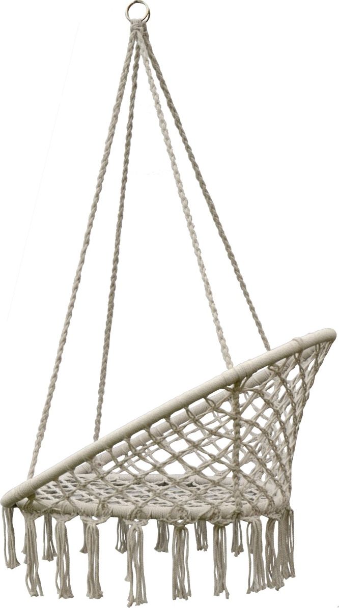 Saska Garden Hamak ażurowy fotel wiszący 80 x 60 cm Ecru uniwersalny