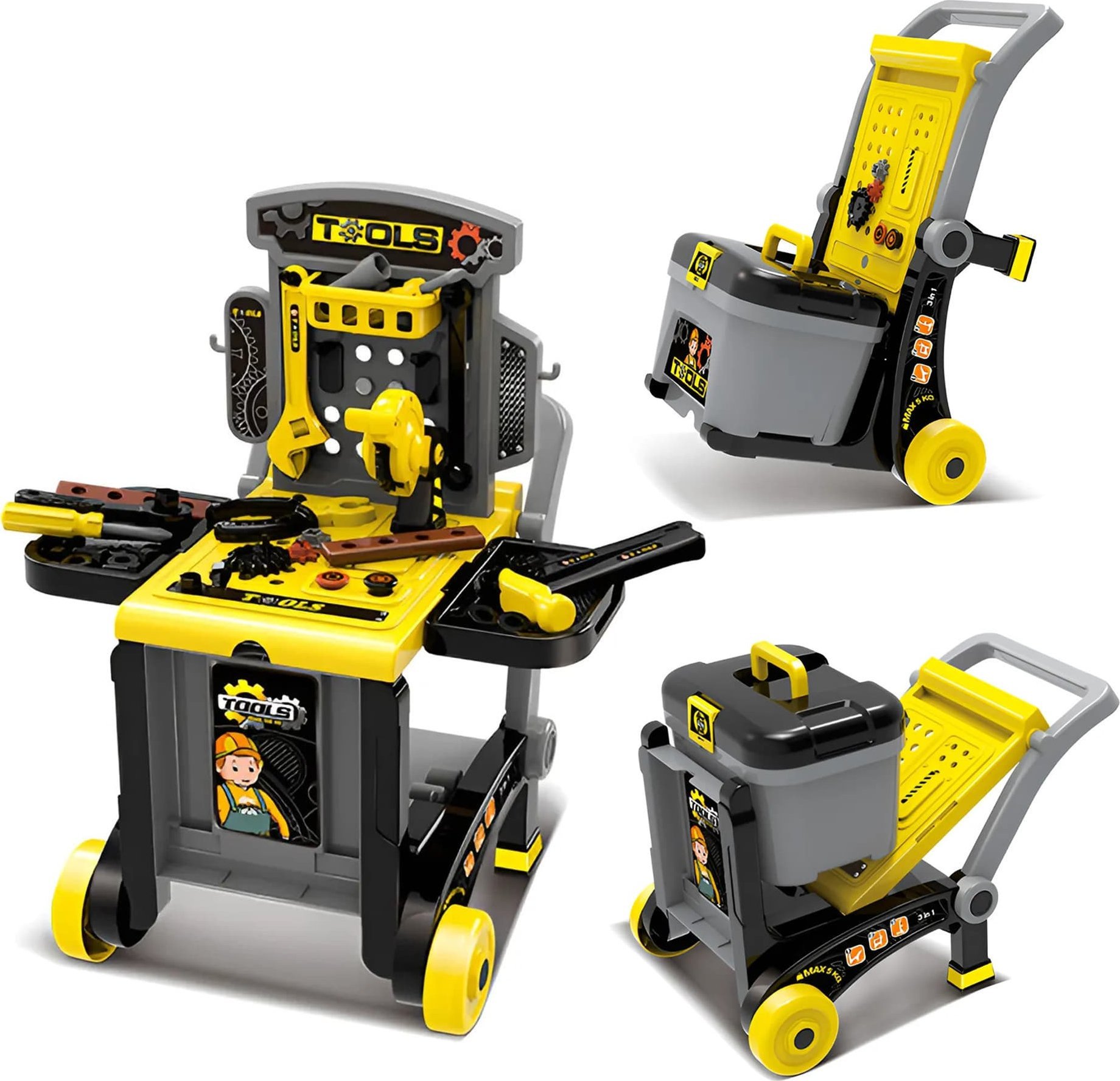 Multistore Warsztat majsterkowicza dla dzieci 3W1 z narzędziami składany