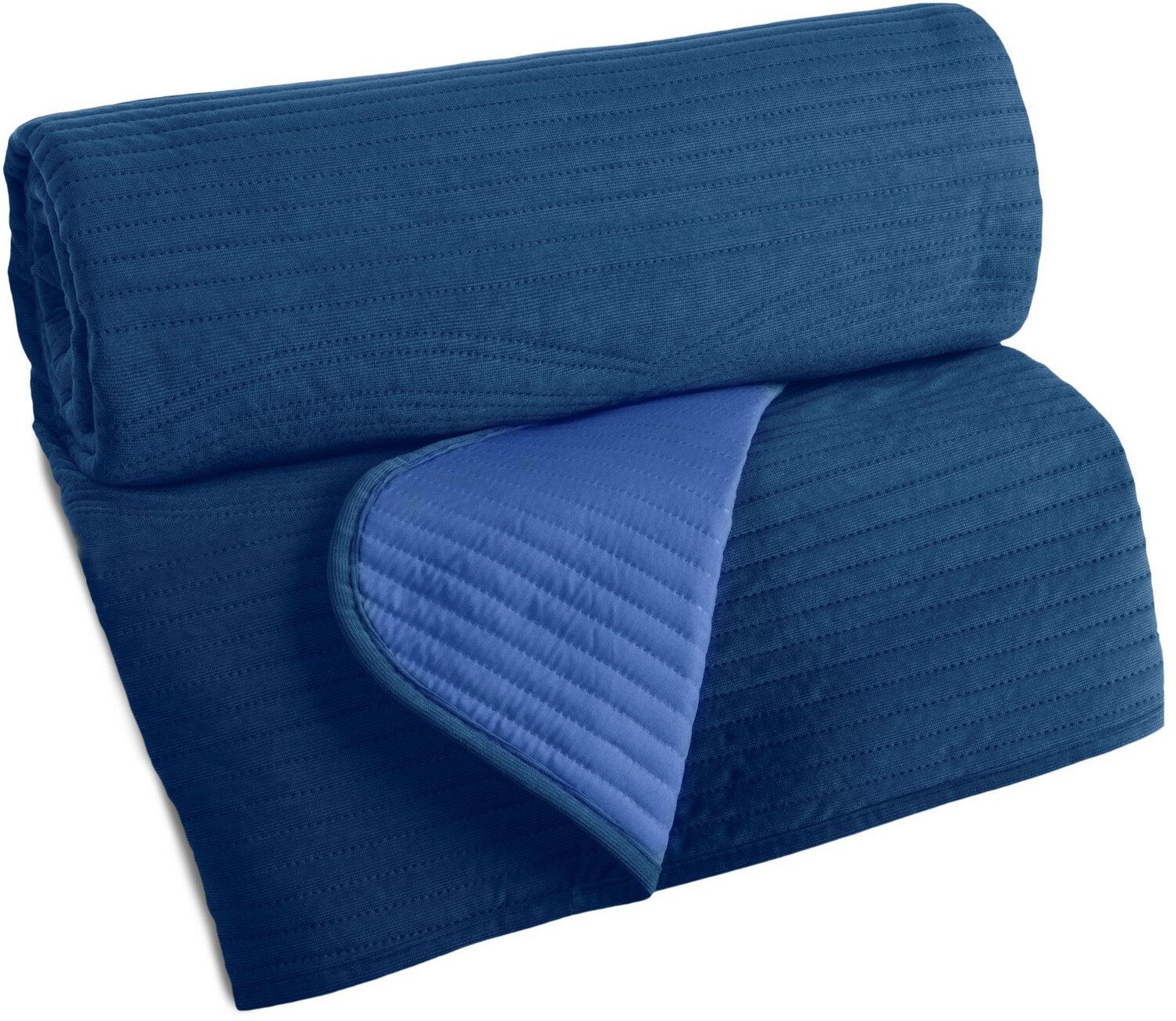 Narzuta welwetowa VELVET2 220x240 cm granatowa pikowana elegancka