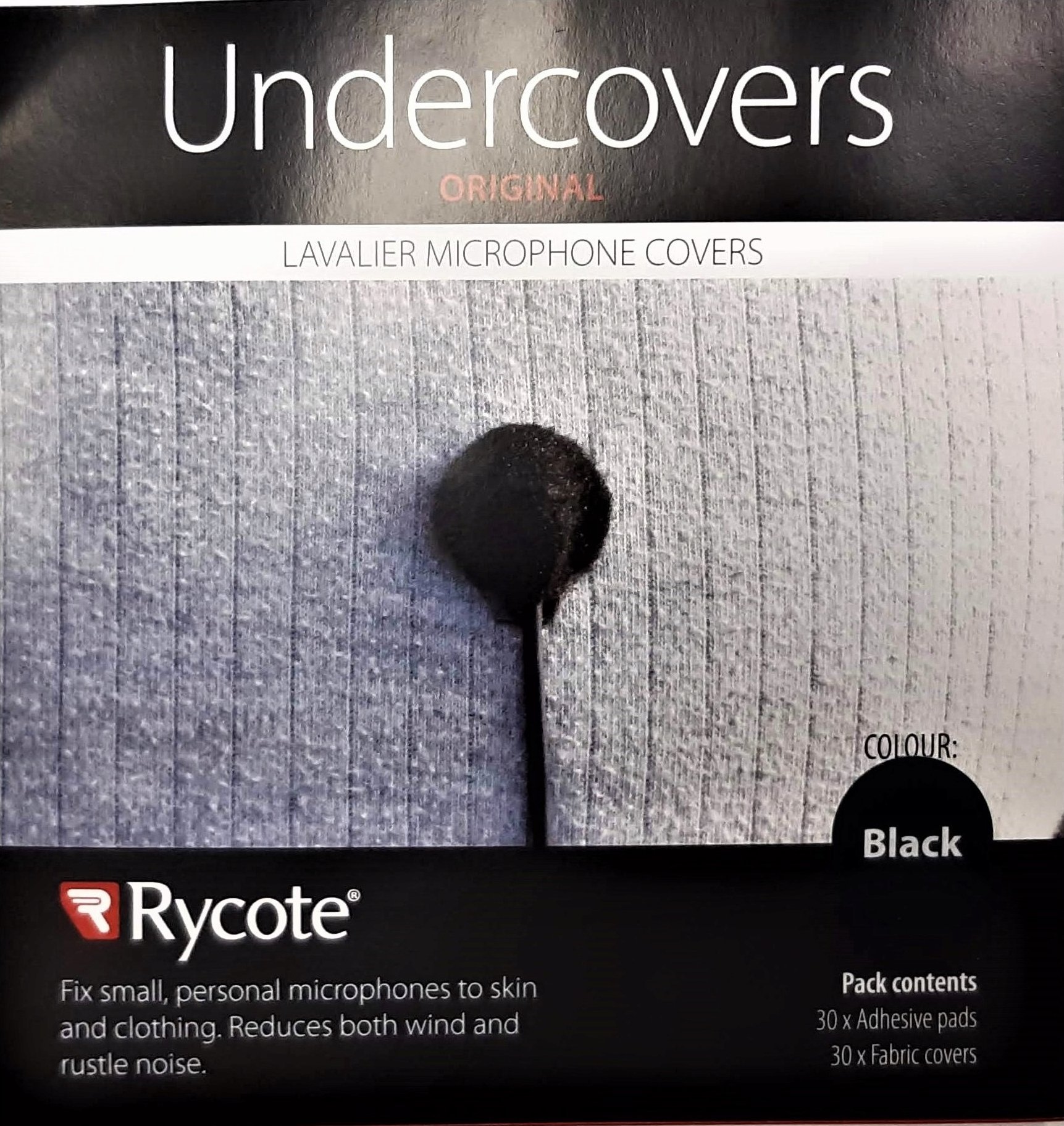 Rycote Rycote Undercovers, Black - 30 pieces+30 Stickies