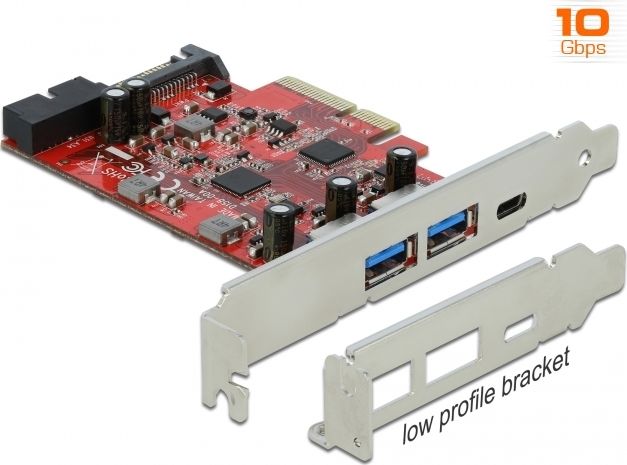 Kontroler Delock PCIe 3.0 x4 - 2x USB 3.2 Gen 2 + USB-C (90492)