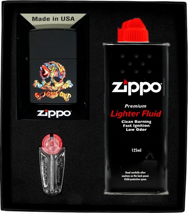 Zestaw ZIPPO Zapalniczka SKULL DESIGN 2 Prezentowy No1