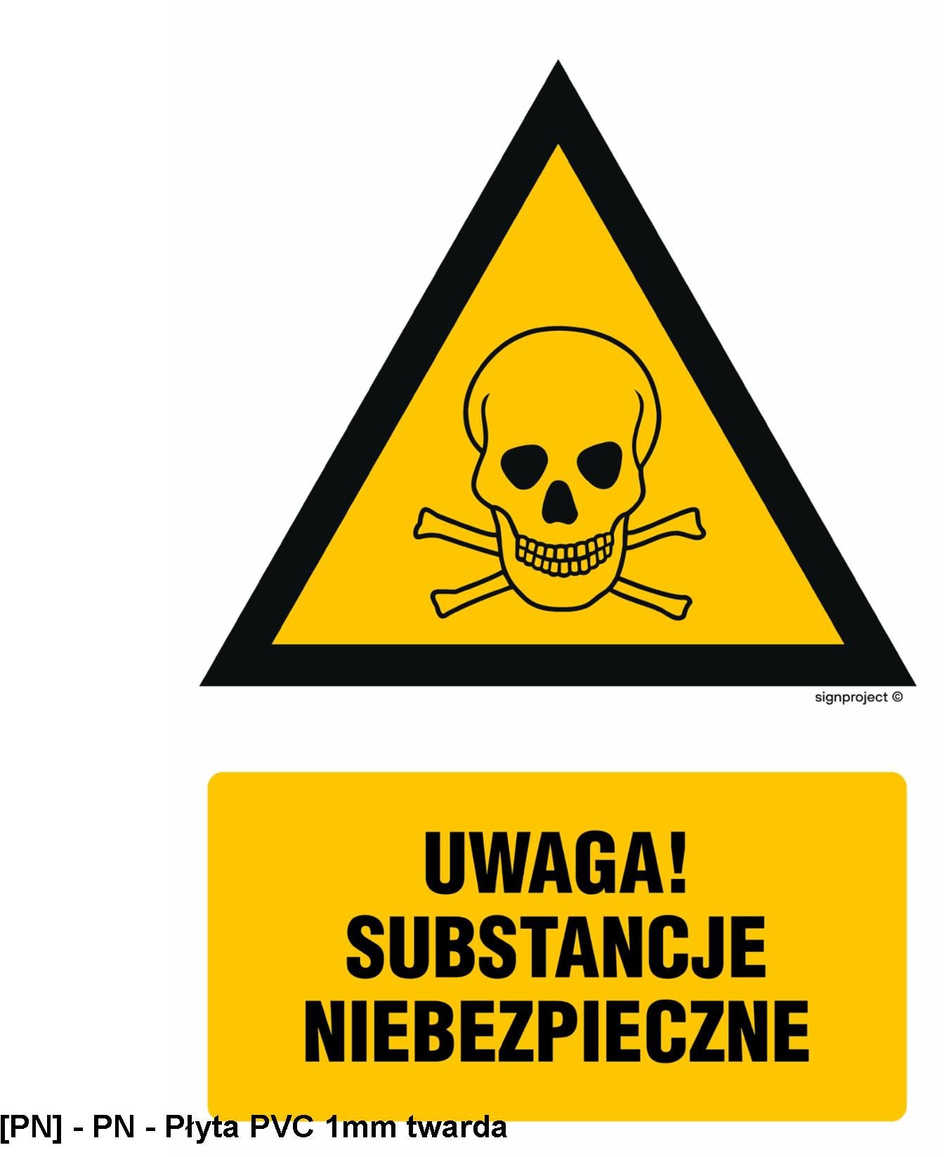 JA017 - Uwaga substancje niebezpieczne 350x525