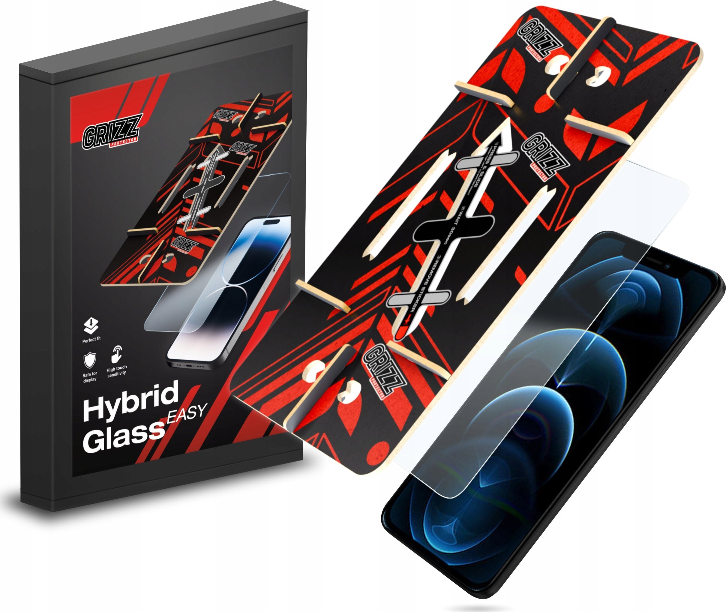 GrizzGlass Szkło hybrydowe HybridGlass Easy do Apple iPhone 12 Pro