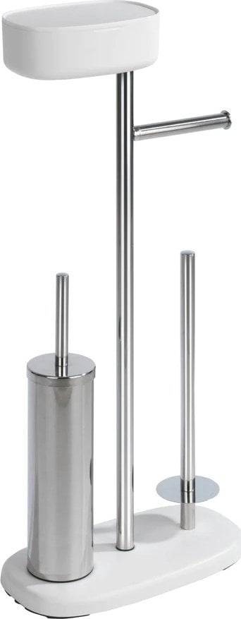 Wenko Stojak na papier i szczotkę wc z półką i koszem RIVAZZA, 4w1, biały, WENKO