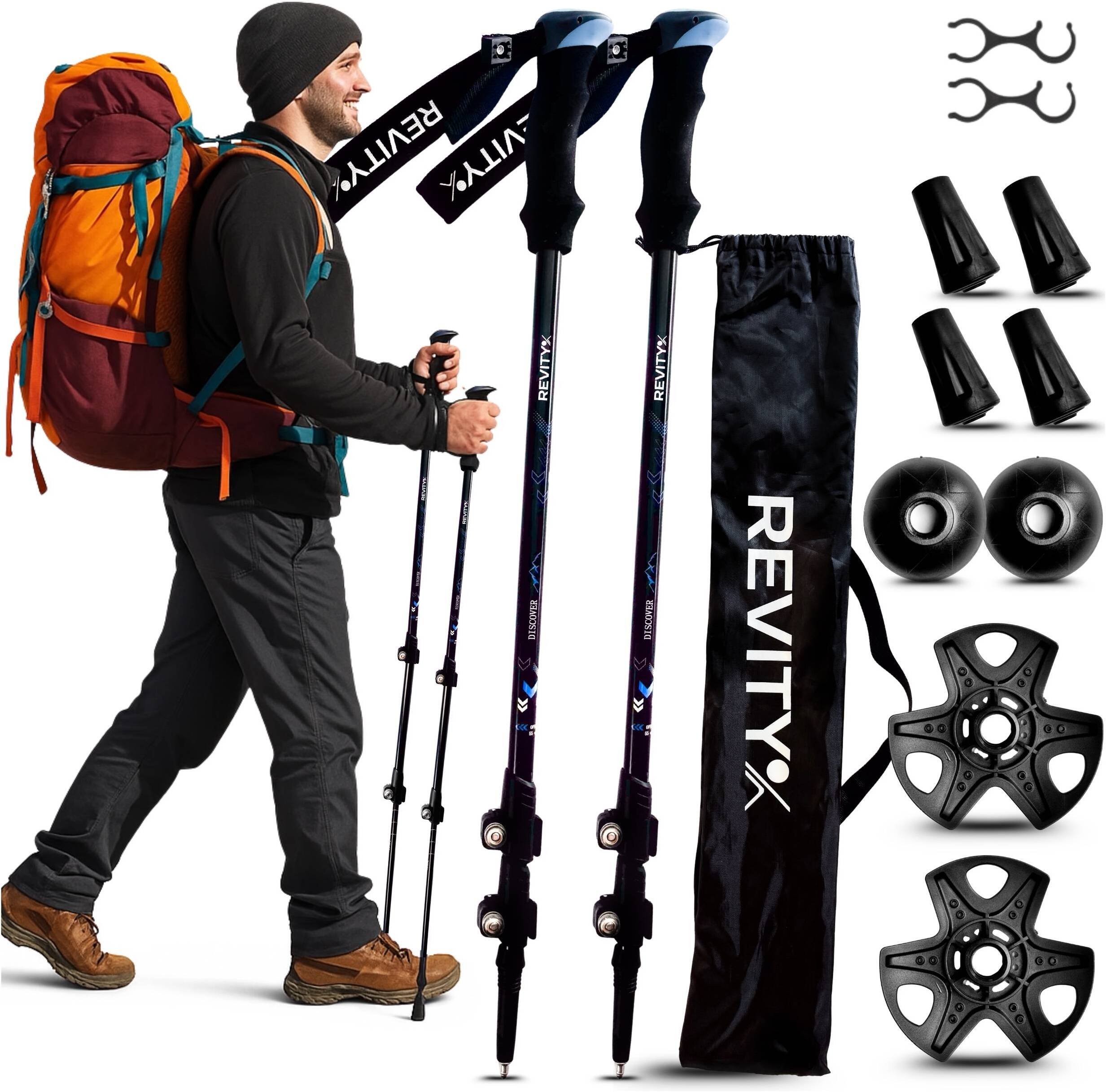 Revity Kije trekkingowe, czarny, 65-135 cm, 2 szt.