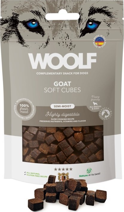 WOOLF Przysmak dla psa Woolf Soft Cubes Goat Monoprotein 100g