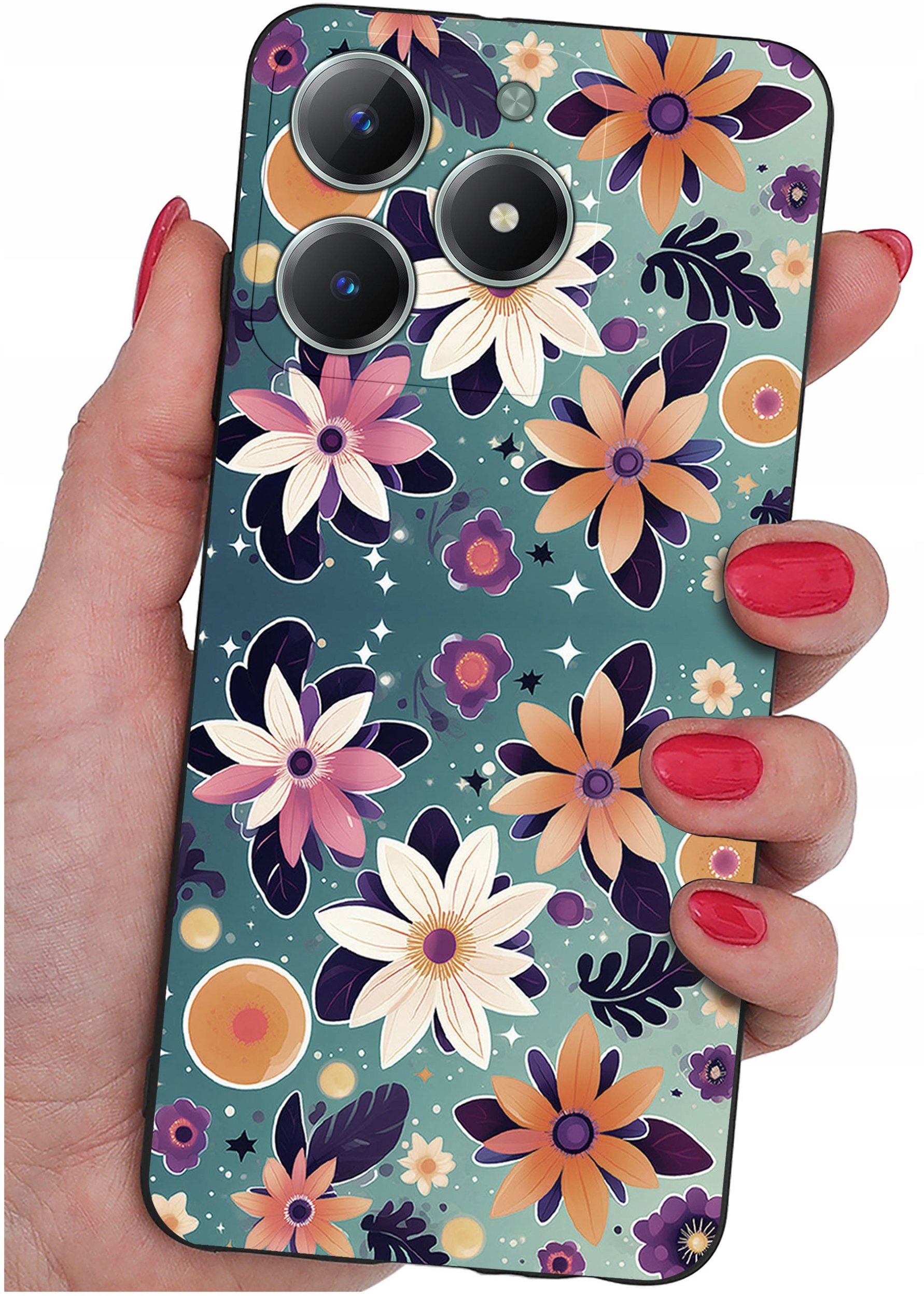 Etui do Realme C61 | C63 WZORY |SILIKONOWE MATT CASE + SZKŁO 9H