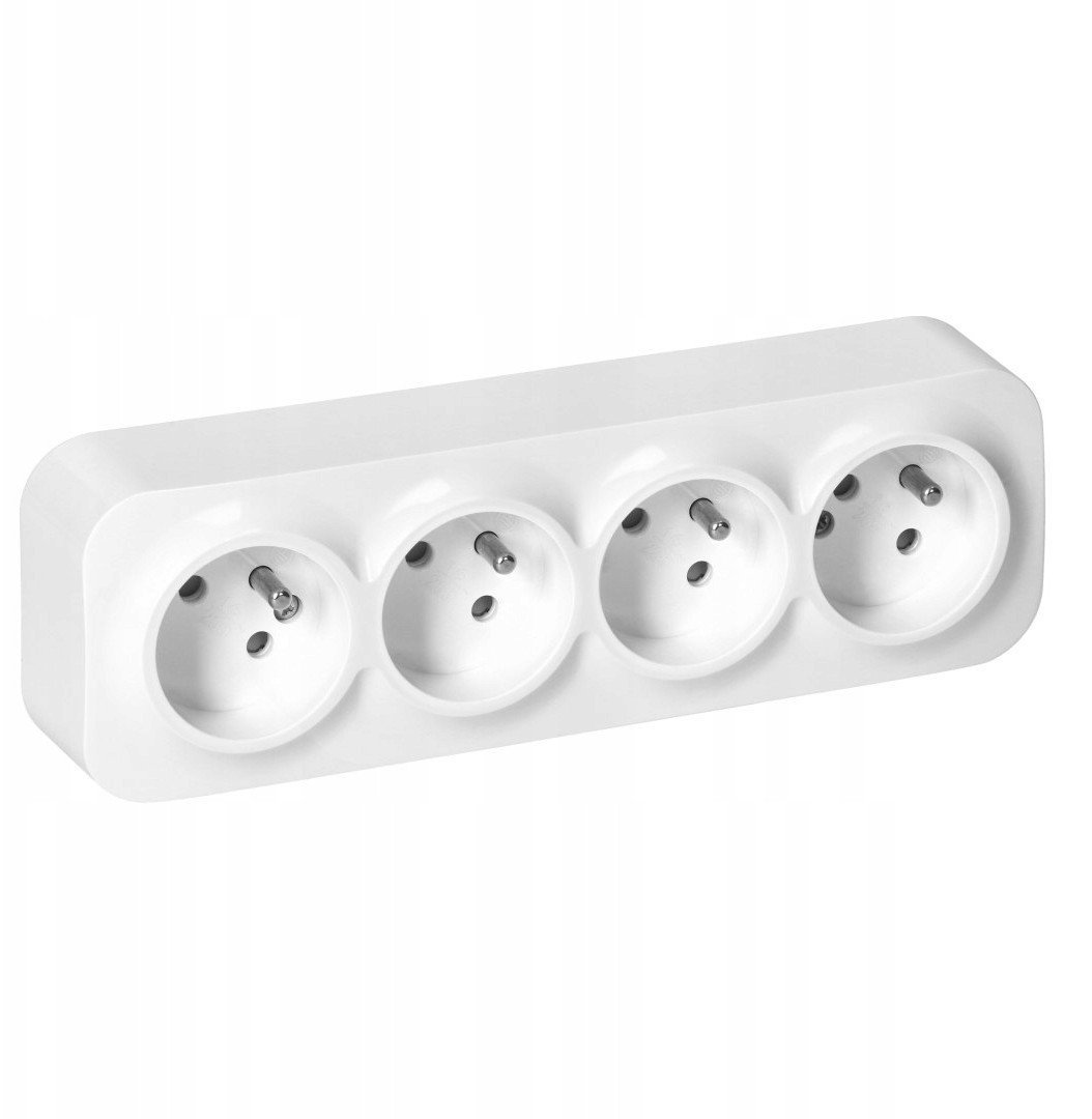Gniazdo poczwórne ToDo 2P+Z IP20, 16A, 230V AC, biały, 8 sztuk
