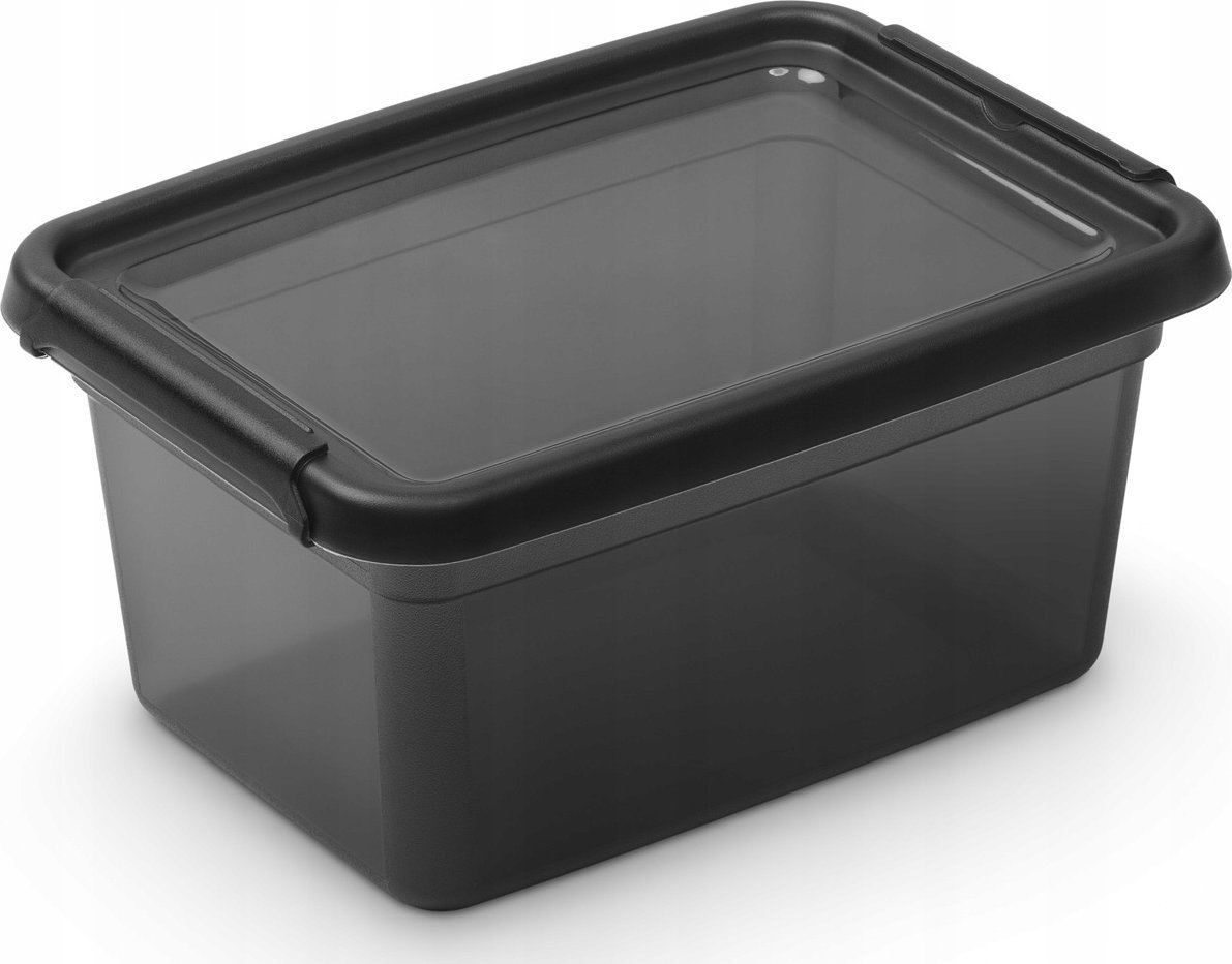 Basestore Pojemnik Z Pokrywą i Klipsami 14x19x9cm 1,5l Coal (2242)