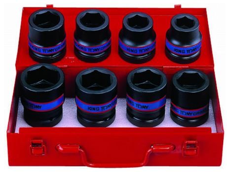 King Tony Zestaw nasadek udarowych 6-kątnych 1" 24-41mm 8szt. (8410MP)