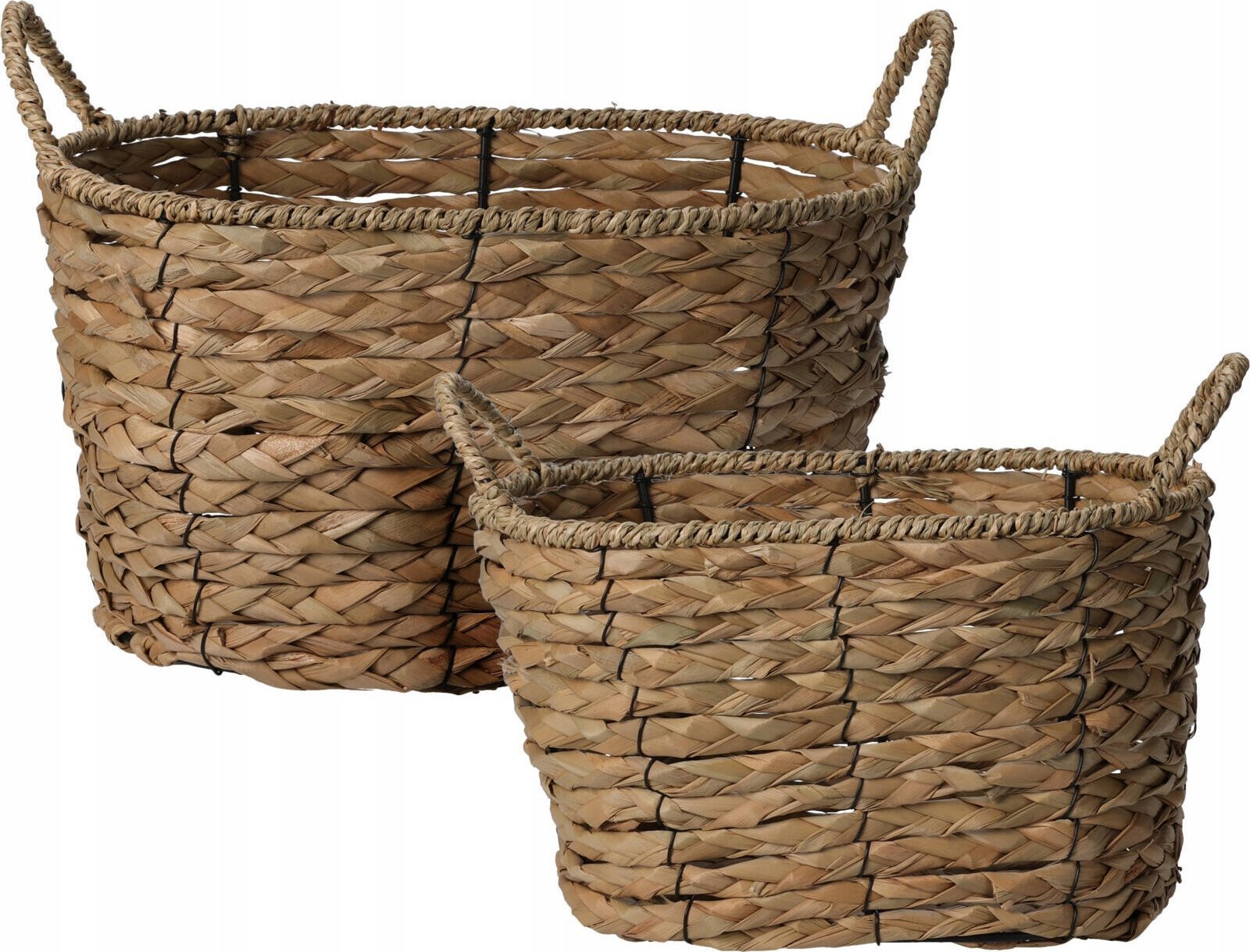 Home Styling Collection Kosze do przechowywania z uchwytami, plecionka z trawy morskiej, 2 sztuki