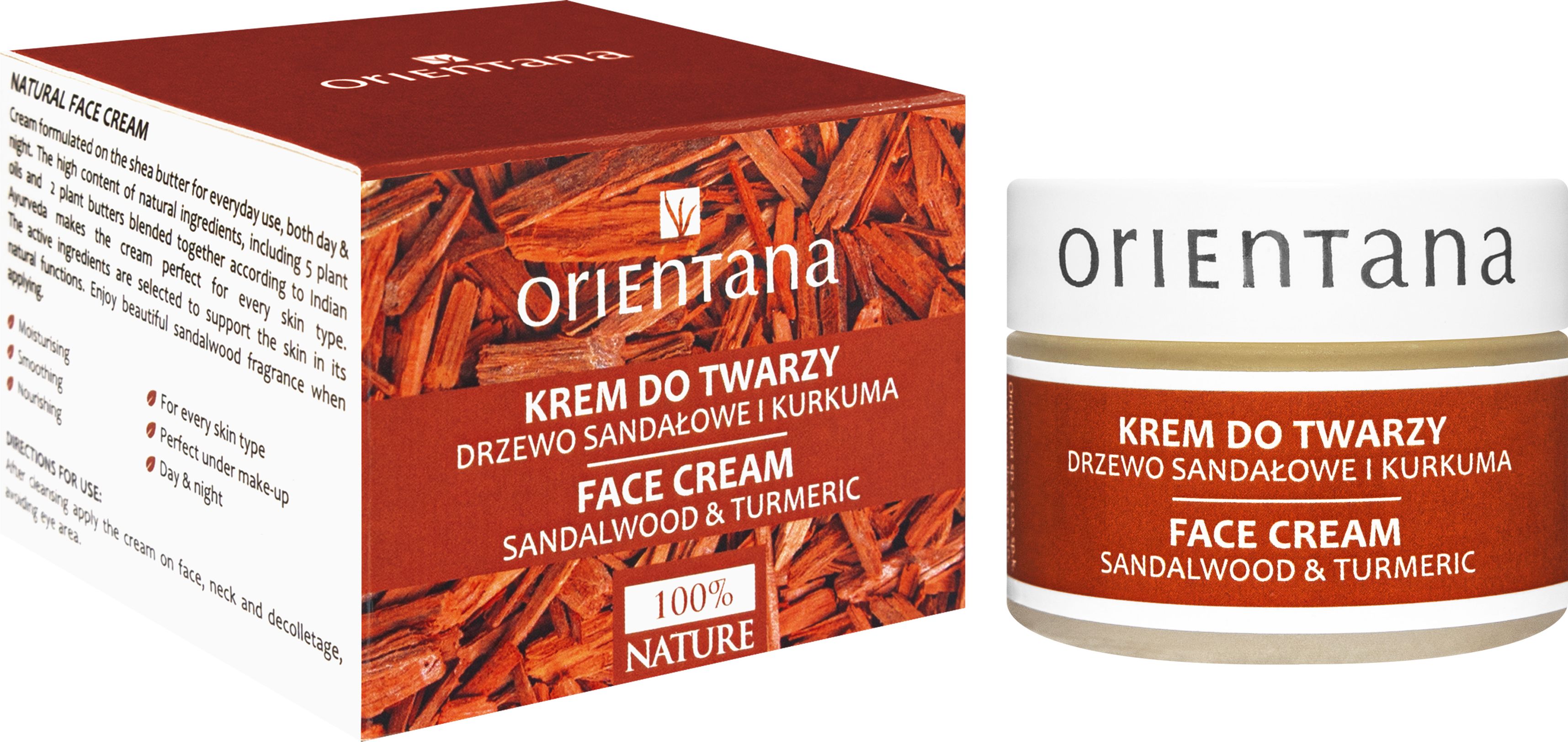 Orientana Krem do twarzy Drzewo sandałowe i kurkuma 50ml