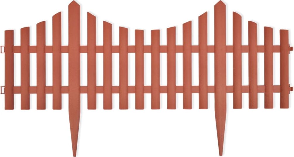 vidaXL Obrzeża ogrodowe, 17 szt., 10 m, brązowe